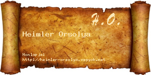 Heimler Orsolya névjegykártya
